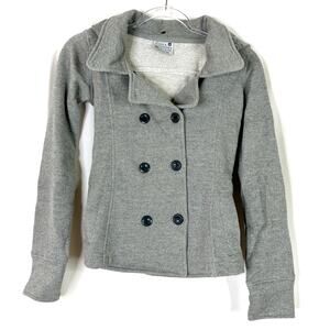 For King & Country | Gray Double-Breasted Peacoat Cotton Polyester Patch XS